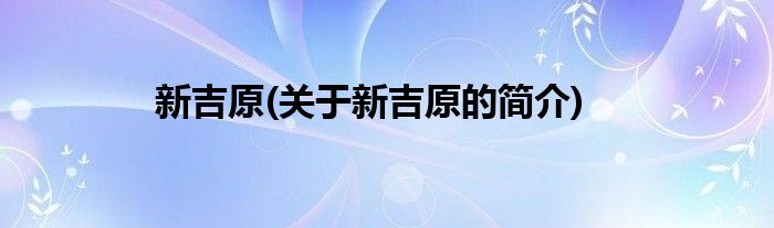 新吉原(关于新吉原的简介)