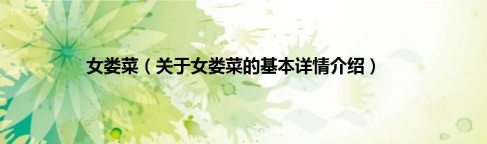 女娄菜（关于女娄菜的基本详情介绍）