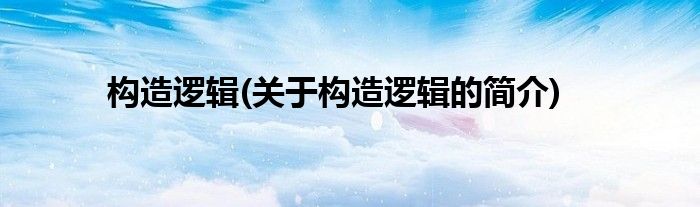 构造逻辑(关于构造逻辑的简介)