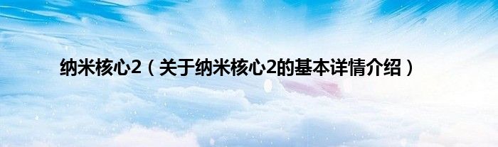 纳米核心2（关于纳米核心2的基本详情介绍）