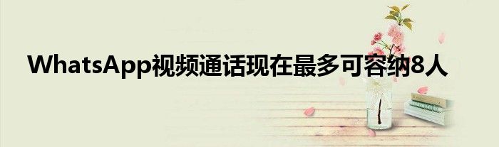 WhatsApp视频通话现在最多可容纳8人