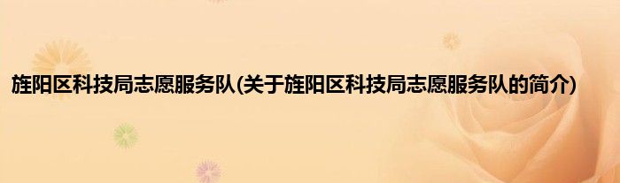 旌阳区科技局志愿服务队(关于旌阳区科技局志愿服务队的简介)