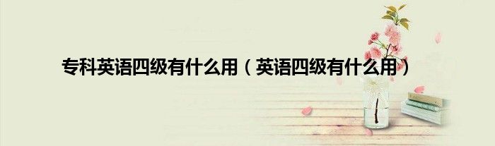 专科英语四级有什么用（英语四级有什么用）